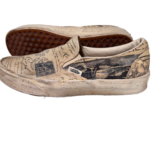 Vans Classic Slip On Vincent Van Gogh Letter Canvas Shoes Women's‎ 7 - Picture 9 of 9